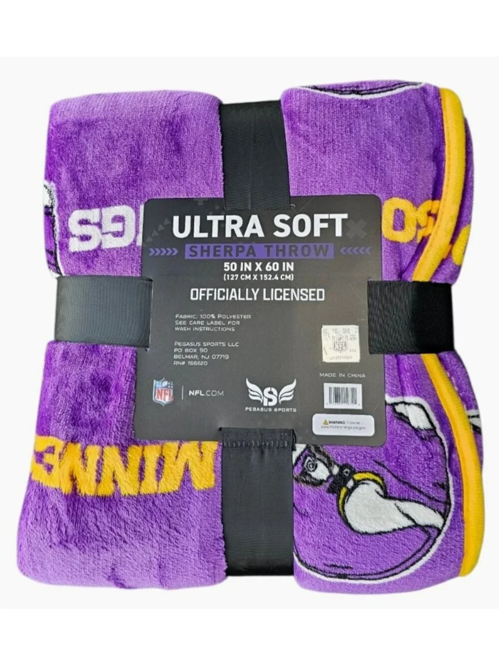 Minnesota Vikings Sherpa Throw Blanket Ultra Supersoft 60